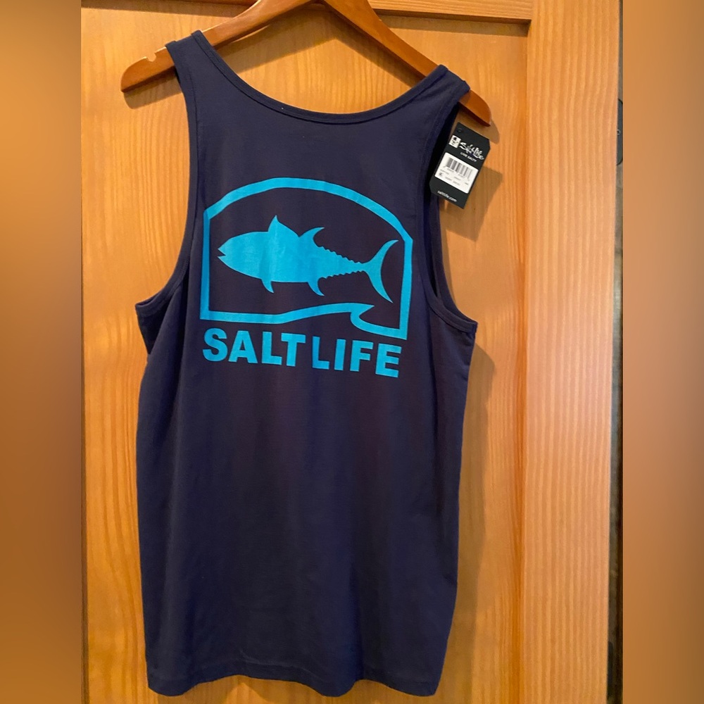 Salt Life Men’s Dark Navy Fish Graphic  Tank Top NWT Size S